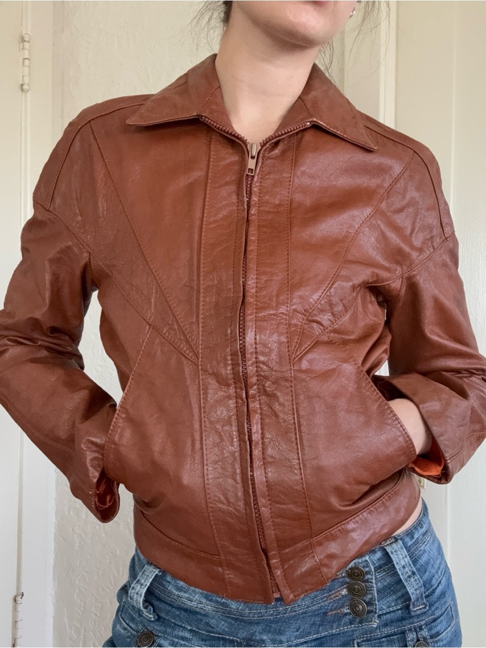 Casablanca 70s Brown Leather Jacket